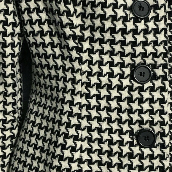 Cynthia Howie Maggy Boutique Blazer Jacket Black Houndstooth Wool Sz 10 VTG - Picture 4 of 8